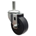 thumbnail image 3 of 2" Swivel Stem Caster | Black Hard Rubber Wheel | Threaded Stem 3/8"-16 x 1" | 90 lbs Capacity, 3 of 4