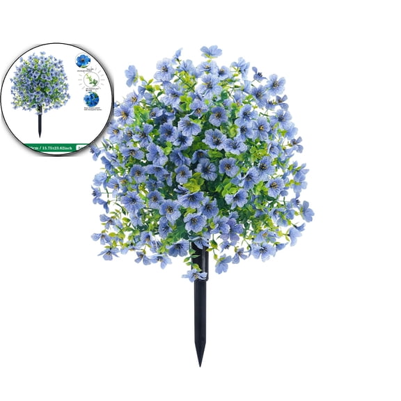 VQPeo Artificial Flower Stake Outdoor Decor - Multi-Color Garden Stakes for Yard & Lawn, No Fade Heavy Duty Plastic, All Season Decoration