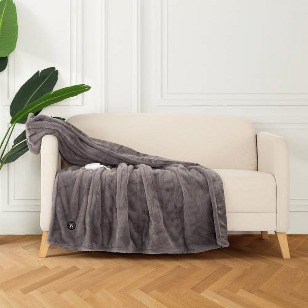 Berkshire Life Heated Throw Grey Walmart