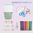 thumbnail image 2 of Cute Pencil Case, Standing Pen Holder Telescopic Small Pencil Case Slim Special Preppy Pencil Pouch Pop Up Cosmetic Makeup Bag for Student Teen,Green, 2 of 5