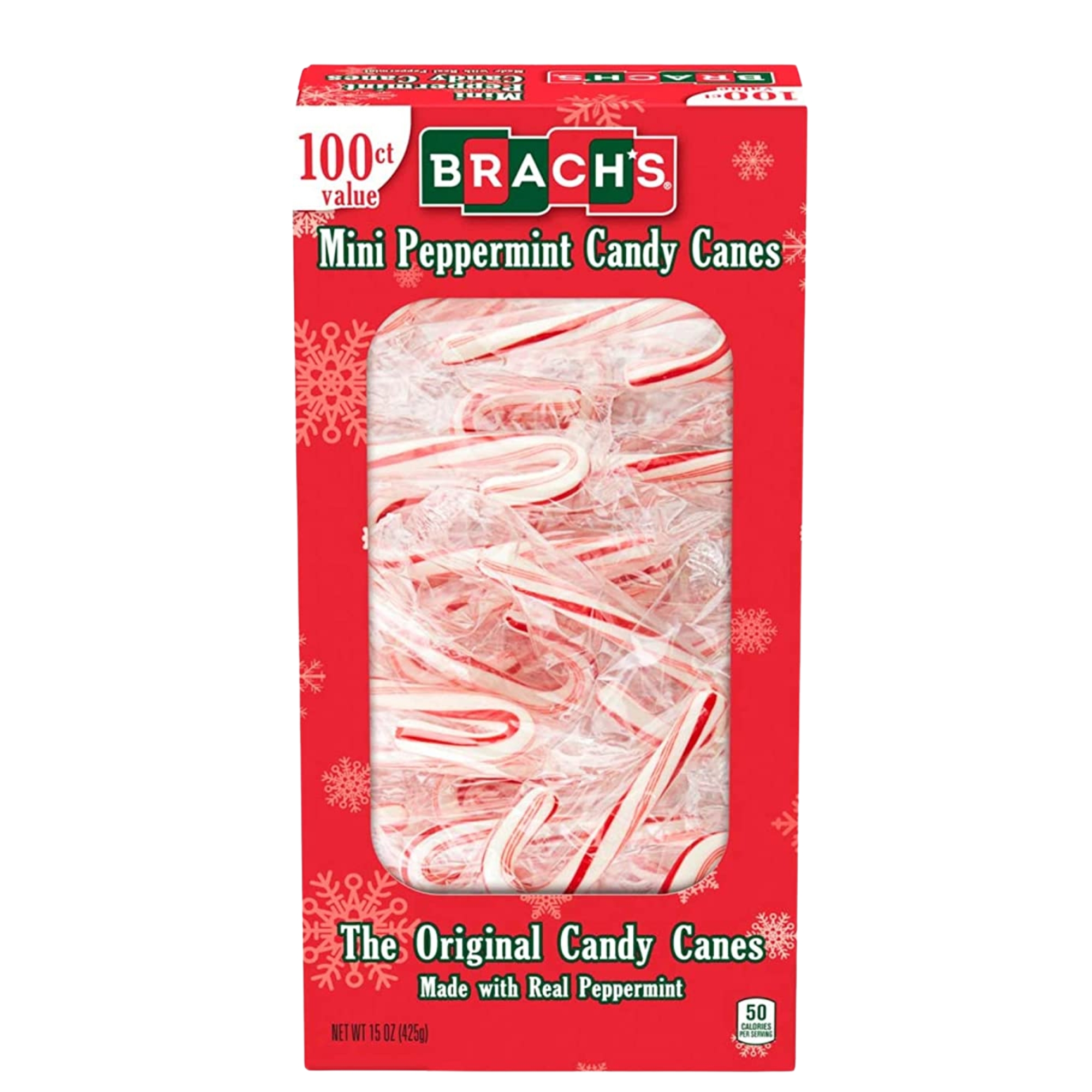 Brach’s Peppermint Candy Canes, Classic Twist Mini Hard Candies for Hot