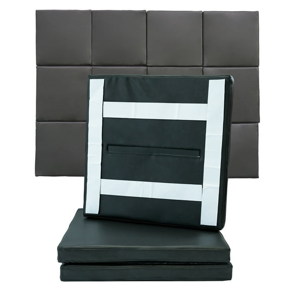 IMPACT SPORTS [12 Pack] Golf Wall Padding Golf Enclosure Padding [20"x20"x2"] Safety Padding Memory Foam with PU Leather Surface for Impact Protection