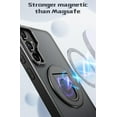 thumbnail image 3 of for Samsung Galaxy S23 Case with Stand, Compatible with Wireless Charging Invisible Rotating Kickstand, Translucent Hard PC Protective Phone Cover for Women Men, Black, 3 of 13