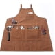 thumbnail image 4 of Delantal de carpintería de cuero, delantal de trabajo resistente con 6 bolsillos para herramientas Delantal de soldadura para hombres y mujeres Reta de llama resistente al calor (h, 4 of 4