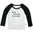 thumbnail image 1 of Hello Grandma and Grandpa Pregnancy Announcement T shirt For Baby, Newborn Babies T-shirts, Infant Tops, 0-24M Kids Graphic Tees Clothing (Long Black Raglan T-shirt, 18-24 Months), 1 of 4