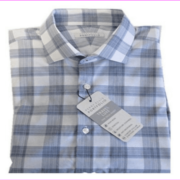 Perry Ellis Portfolio | Men's L/S Dress Shirt 15.5-32/33/Gray