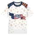 thumbnail image 4 of WAYUTE Women'S Shirts Us National Flag Pattern 250 Years Letter Print Short Sleeve Crew Neck Celebrate America'S 250Th Anniversary For 4Th Of July Summer Outdoor Soft Tees,White,L, 4 of 4