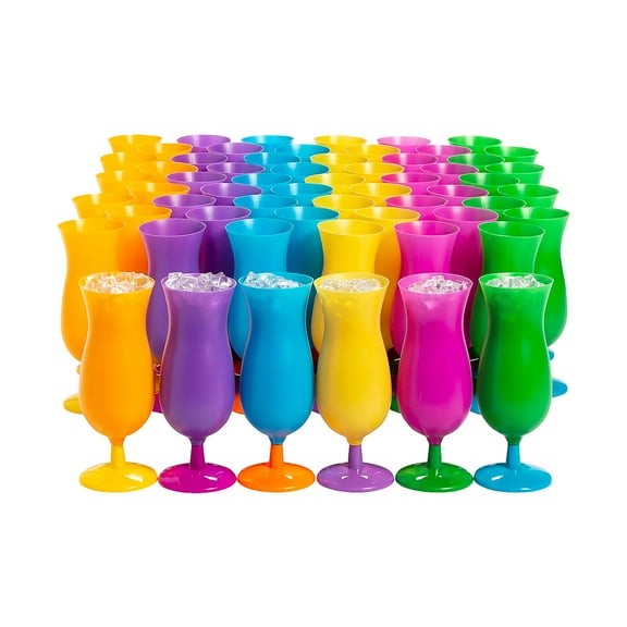 Neon Hurricane Glasses Plastic Bulk 60 Ct
