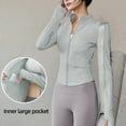 thumbnail image 3 of Plus Size Jackets for Women Full Zip Athletic Jacket Lightweight Long Sleeve Workout Coats With Thumb Holes Casual Slim Fit Tunic Tops, 3 of 3