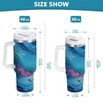 thumbnail image 3 of 40 oz Tumbler With Handle Stainless Steel Insulated Tumbler With Lid for Car Cup Holder Blue Vortex, 3 of 9