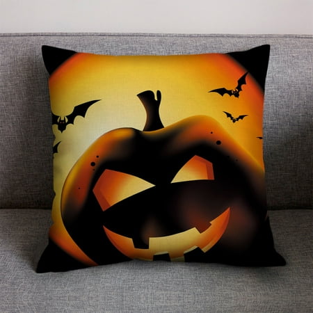 Indoor Outdoor Cushions, Funda de almohada de lino y algodón para Halloween, funda de cojín, decoración del sofá del hogar