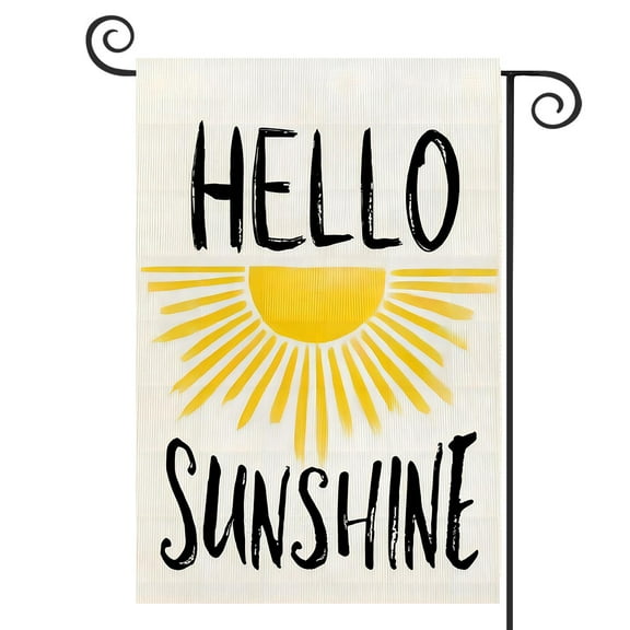 DMERBYL Summer Garden Flag Hello Sunshine 12×18 Inch Double Sided Vertical Yard Outdoor Decoration