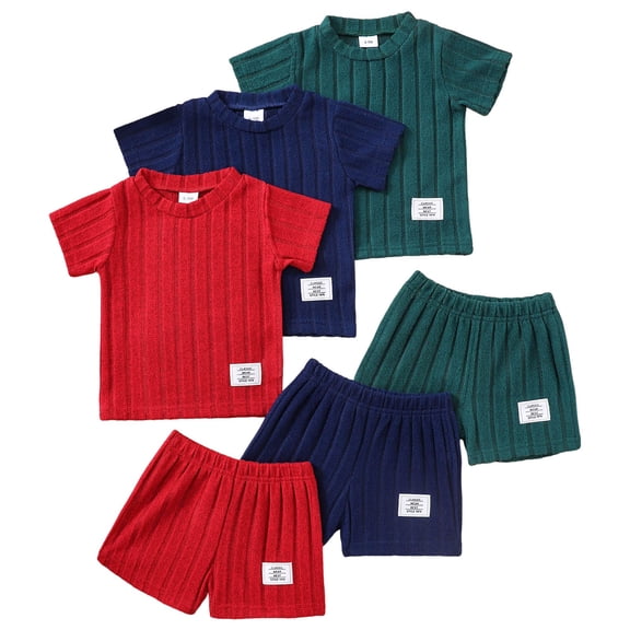 XZNPDUCQ Short Sets Girl Toddler Girl Clothes, Girl Outfits Top and Shorts 2Pcs Clothes Set 6 12 18 24 Months 2T 3T 4T 5T Dailywear Red,6-9 Months