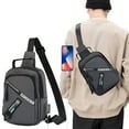 thumbnail image 2 of Tyidzon Sling Bag for Men Women, Crossbody Bag for Men Slim Chest Backpack Man Purse Small Shoulder Bag with Earphone Hole for Travel Hiking, 2 of 7