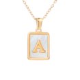 thumbnail image 2 of Collar de letras cuadradas Zefei Wu de acero inoxidable con colgante de titanio dorado, 2 of 2