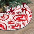 thumbnail image 3 of FMSHPON PatternHearts Xmas Christmas Tree Skirt Stand Mat for Holiday Party Decoration Indoor Outdoor 36 inches, 3 of 3
