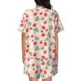 thumbnail image 6 of Rateoe Strawberry And Flowers Pattern Women's Short-Sleeved Pajama Set - 2 Piece Soft and Lightweight Sleepwear Set-3X-Large, 6 of 7
