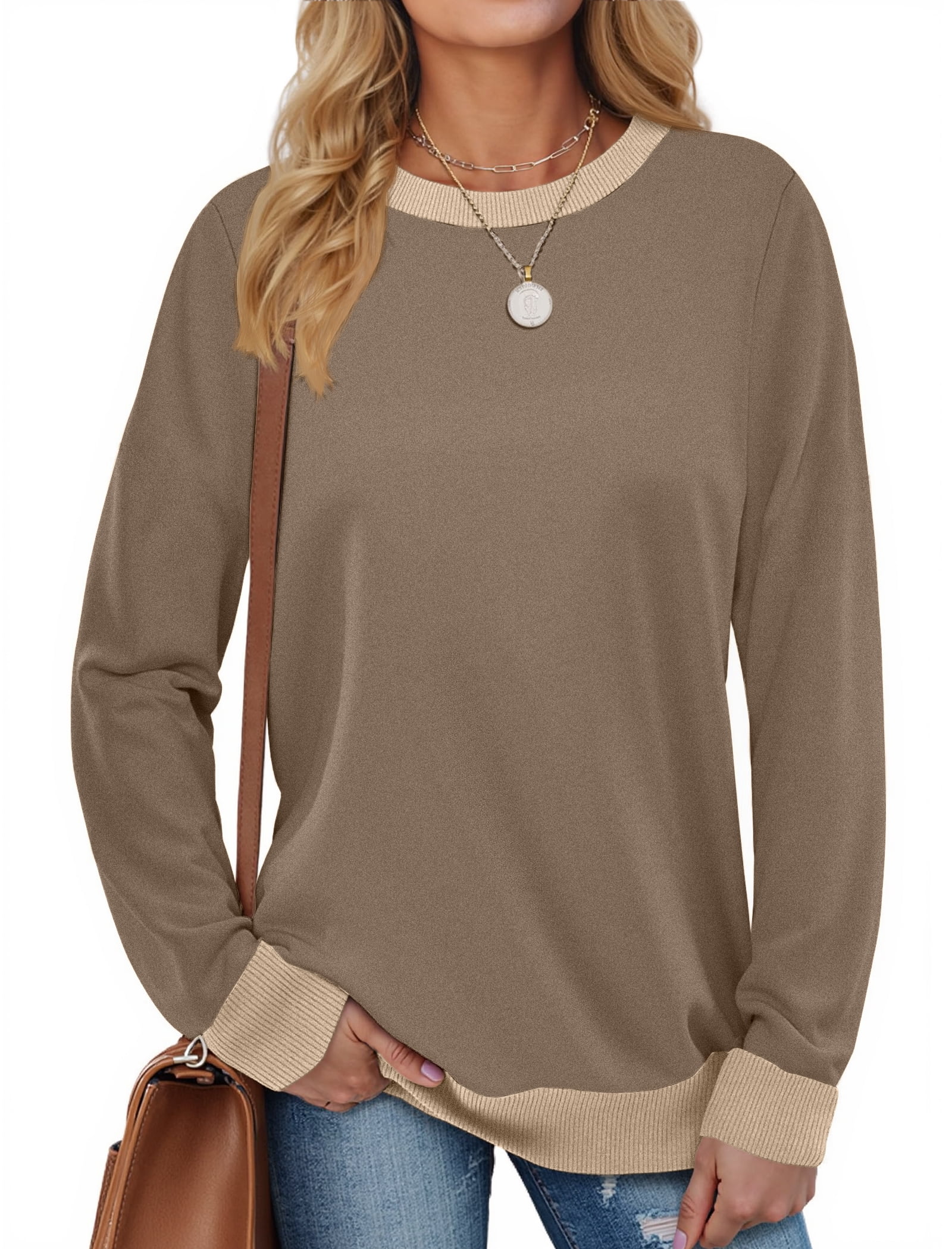TWZH Women Cross V Neck Drawstring Long Sleeve Solid Color