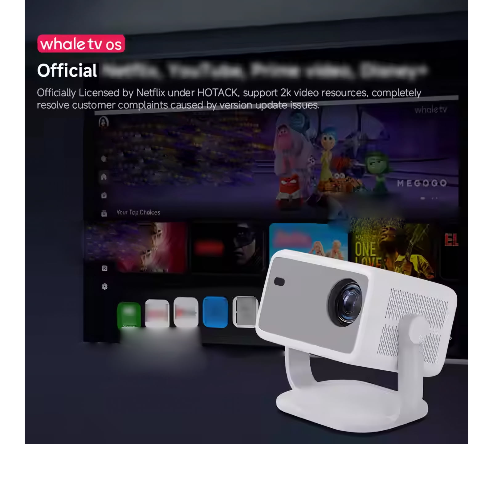 NexPlay 1080P Projector with WiFi and Bluetooth, Built-in Apps,Portable Projector for Indoor/Outdoor