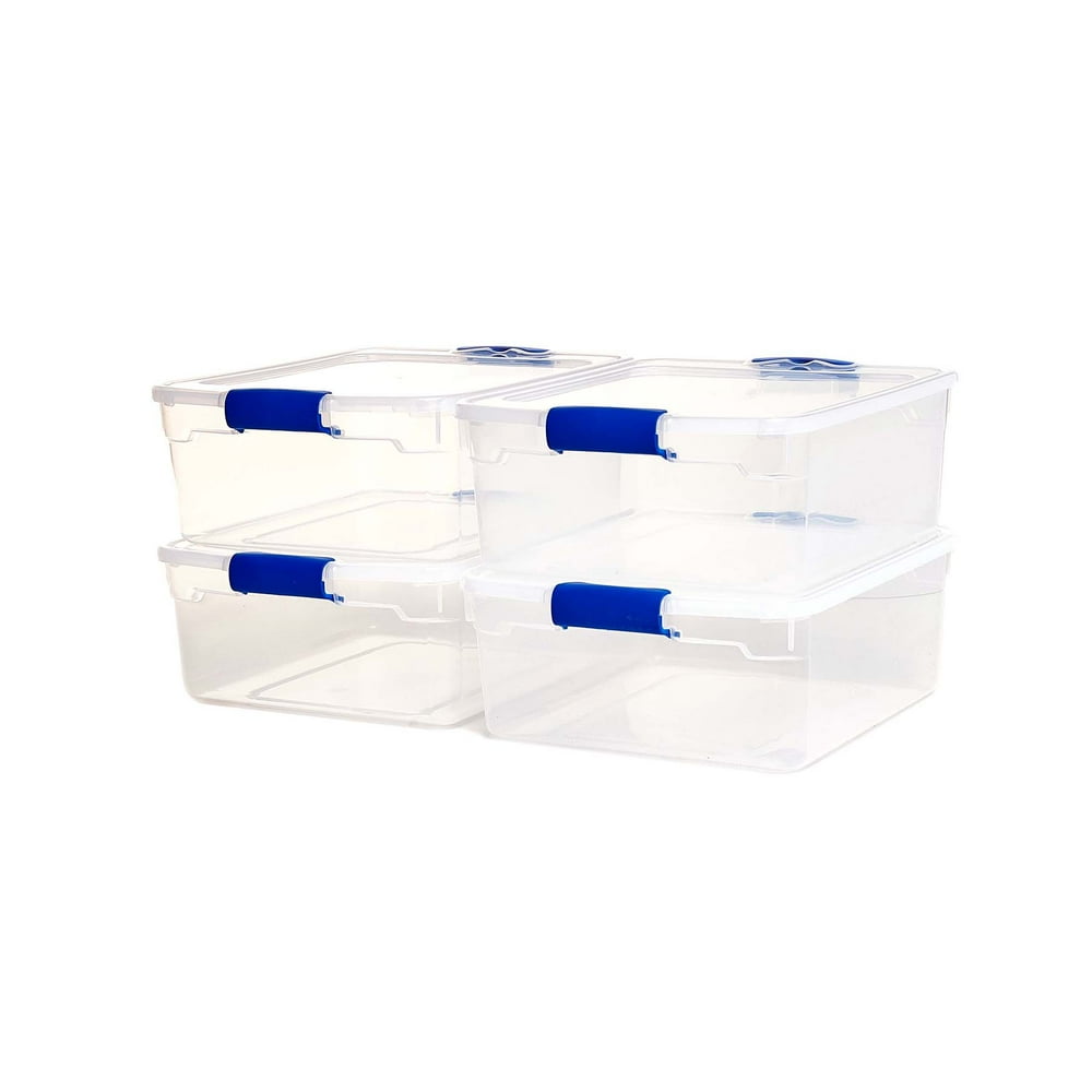 clear latching storage bins