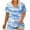 Blue, variant on Hvyesh Womens Plus Size Tops Dressy Tie Dye Short Sleeve Shirts V Neck Tunic Blouses Going Out Blouses