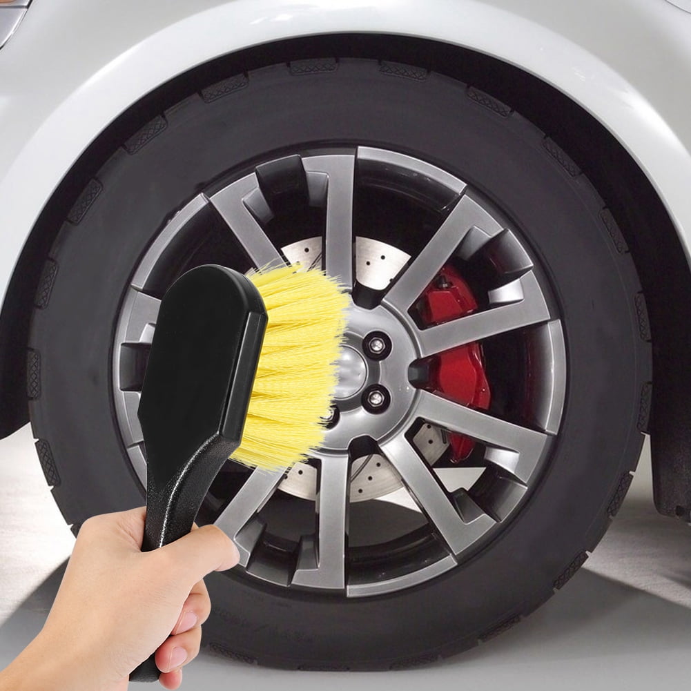 Peahefy Wheel Tire Brush with Handle Car Vehicle Motorcycle Cleaning