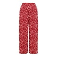 thumbnail image 5 of LWavelet Comfort Fabric Plaid Heart Wide Leg Pants Women Valentine's Day Casual Wear Red XXL, 5 of 6