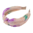 thumbnail image 5 of Unique Bargains 1 Pc Exquisite Printed Crumpled Knot Headband Pink Purple Green, 5 of 6