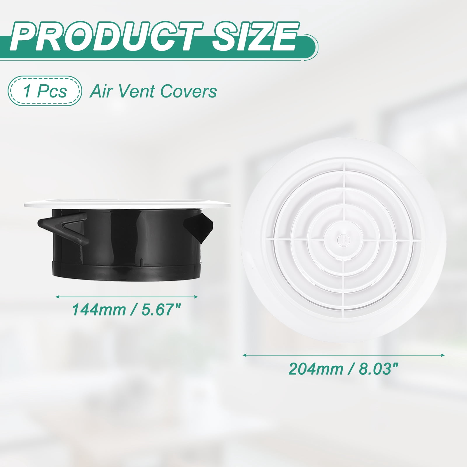 Uxcell Soffit Vent 6" ABS Adjustable Round Louvered Vent Cover Grille Cover Ceiling Diffuser for Home Bathroom Office Kitchen Ventilation System