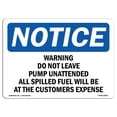 thumbnail image 1 of SignMission OS-NS-A-1218-L-18905 12 x 18 in. OSHA Notice Sign - Warning Do Not Leave Pump Unattended All, 1 of 1