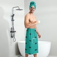 thumbnail image 6 of Colevkie 2 Pieces Bath Wrap Set Soft Absorbent Bath Skirt & Shower Towel for Men Wearable Beach Towel for Home Hotel Sauna Quick Drying Printed Clovers Pattern, 6 of 7