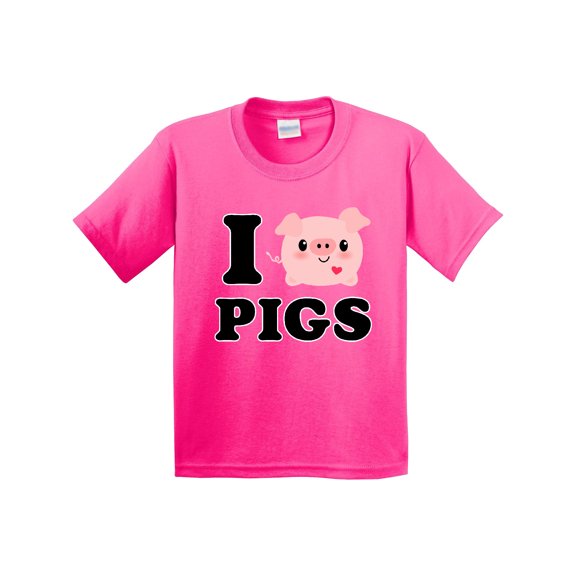 Inktastic I Love Pigs Youth T-Shirt