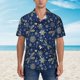 thumbnail image 2 of Balery Dark Blue Christmas Camisas hawaianas de manga corta para hombre, camisas playeras de corte holgado, camisas de vacaciones con botones,XX-Large, 2 of 7
