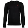 thumbnail image 1 of U.S. POLO ASSN. Jersey de punto para hombre - Cuello redondo, logotipo bordado, algodón Negro 3XL (XXX-Large), 1 of 3