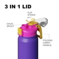thumbnail image 2 of SURFVEN 40 oz Vacuum Insulated Stainless Steel Water Bottle with 3-in-1 Lid, Purple, 2 of 7