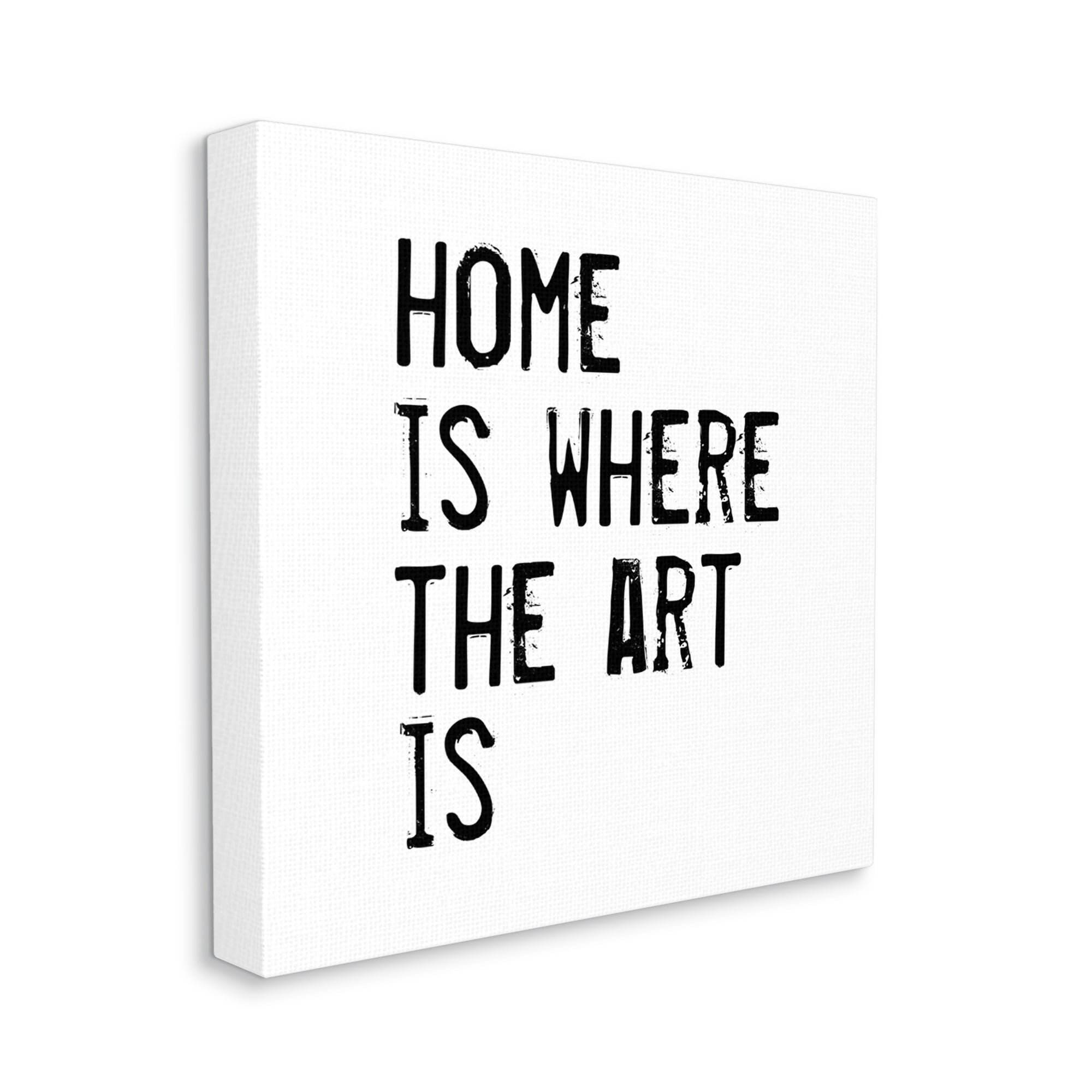 Stupell Industries Home Where Art Is Weathered Stamp Style Text Graphic Art Gallery Wrapped Canvas Print Wall Art, Design by J. Weiss