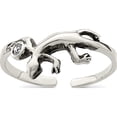 thumbnail image 1 of Sterling Silver Antiqued Lizard Cz Toe Ring Made In Thailand qr783, 1 of 5
