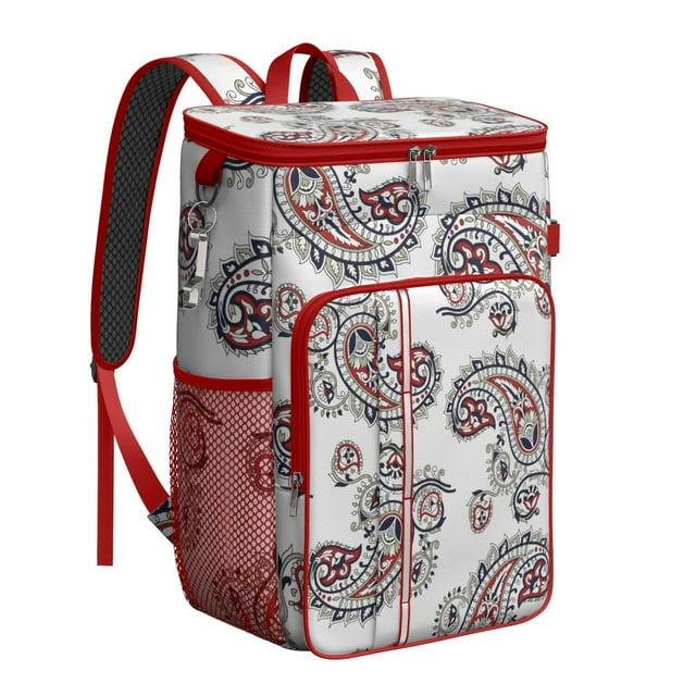 Colorful Floral Paisley Insulated Backpack Cooler, High-Performance Insulation, Leak-Proof & Waterproof, Perfect for Summer Trips, Camping, and Outdoor Fun