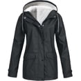 thumbnail image 3 of Chubasquero impermeable para mujer, talla grande, ligero, con cremallera, cortavientos con capucha y bolsillo, 3 of 3
