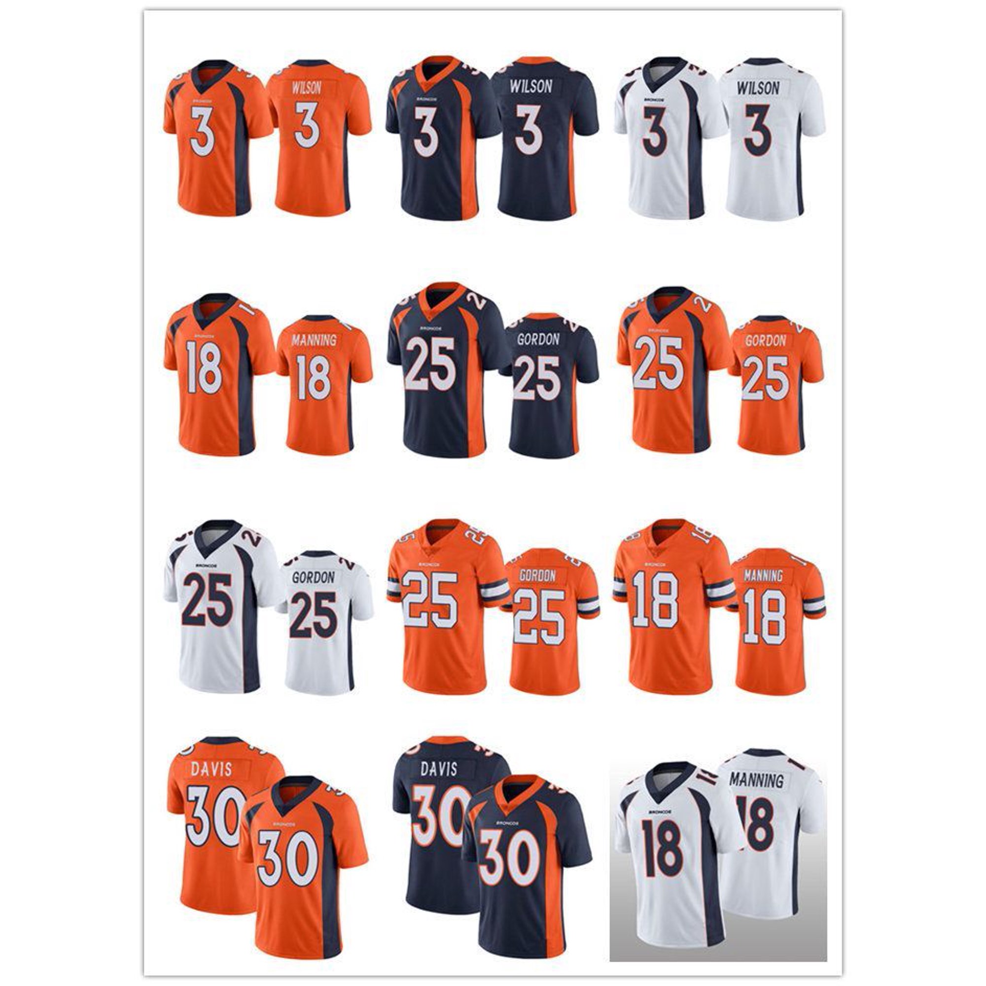 NFL_Jerseys Jersey Denver''Broncos''MEN Football Melvin Gordon Russell  Wilson Peyton Manning Terrell Davis Limited Vapor''nfl 