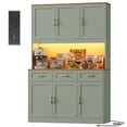 thumbnail image 5 of Hiphuta 72" Tall Kitchen Pantry Storage Cabinet with RGB LED, Hutch Cabinet with Charging Station and Adjustable Shelves for Dining Room, Blue, 5 of 7