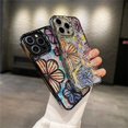 thumbnail image 4 of Luxury Plating Colour Fashion Flowers Phone Case For iPhone 11 12 13 14 15 Pro Max Soft Bumper Protector On 14 Pro Cover, 4 of 5