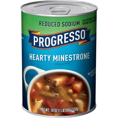 Progresso Reduced Sodium Hearty Minestrone Soup, 19 oz - Walmart.com
