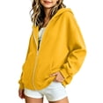 thumbnail image 4 of WQNVRNR Girls Zip up Hoodie- Loose Casual Warm Long Sleeve Kids Fall Sweatshirt Jackets Yellow Size 6, 4 of 9