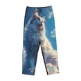 thumbnail image 4 of Daiia Clear Sky Blue Cat Women's Sleep Pant with Pockets and Drawstring,Pajama Pants-Large, 4 of 9