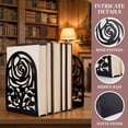 thumbnail image 2 of Unique Bargains Large Flower Design Floral Metal Bookends Black Style B 4.7"x3.2"x7.3", 2 of 6