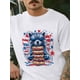 thumbnail image 2 of Camisetas de mapache hamburguesa para hombre, camisetas de manga corta para hombre, camiseta de cuello redondo con bandera estadounidense para hombre, camisetas para hombre, blancas - 2XL, 2 of 8