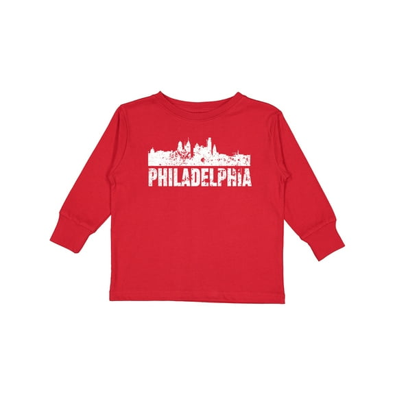 Inktastic Philadelphia Skyline Grunge Boys or Girls Long Sleeve Toddler T-Shirt