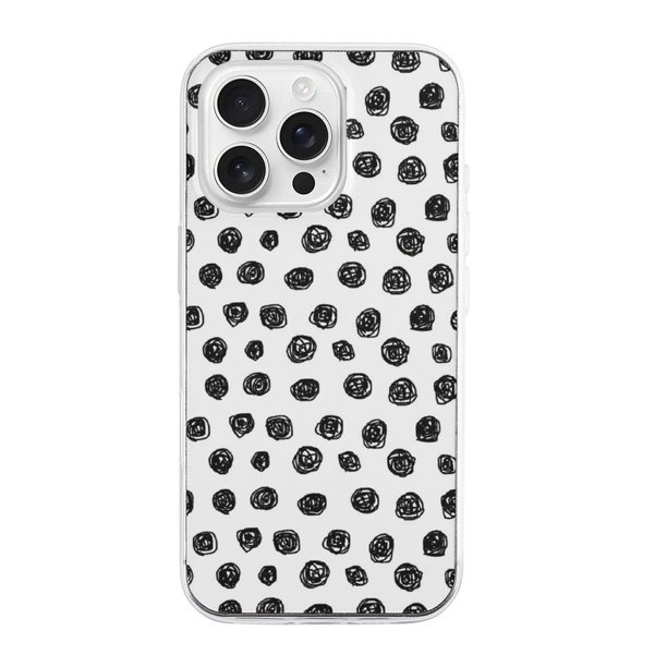 Funda de TPU con lunares para iPhone 16 Pro: ultrafina, a prueba de golpes, antiamarilleo, resistente a arañazos, compatible con carga inalámbrica, agarre mejorado, estilo transparente.