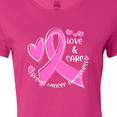 thumbnail image 4 of Inktastic Love, Care, Cure Breast Cancer Awareness Pink Ribbon Women's T-Shirt, 4 of 5